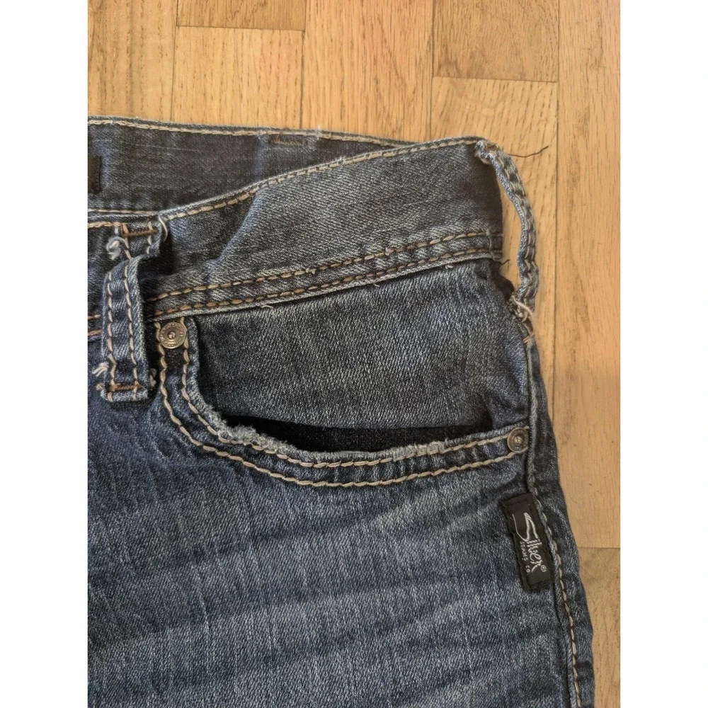 Silver ZAC Straight Leg Jeans Men's 32x32 (32x31) Blue Denim Y2K Style Straight